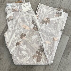 Abercrombie Kids Leaf Print Jeans - Gray and Brown, low rise
